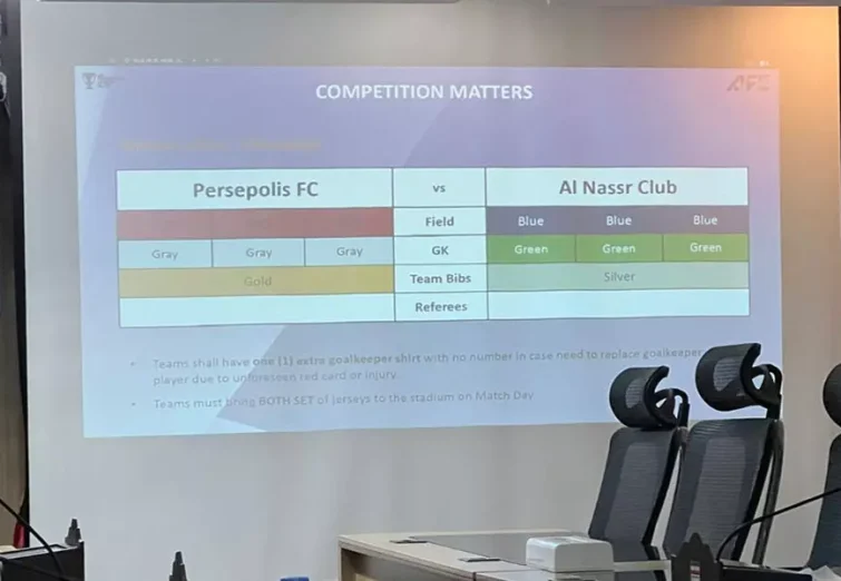 النصر با پیراهن دوم خود مقابل پرسپولیس