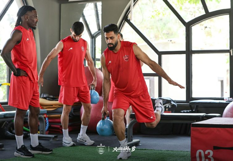 تمرین بدنسازی پرسپولیس در دو گروه +تصاویر